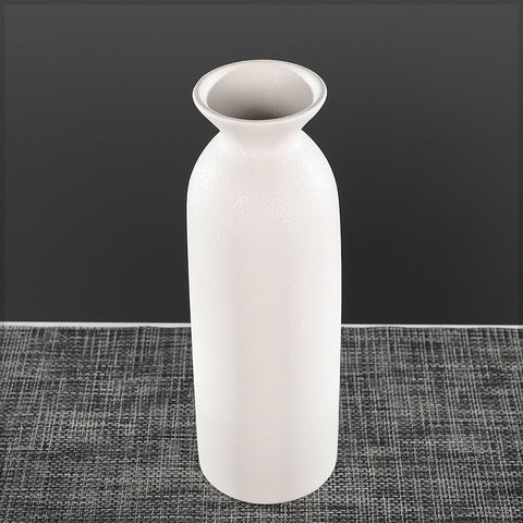 White Sake Bottle Shaped Ceramic Vase