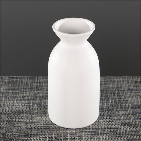 White Sake Bottle Shaped Ceramic Vase