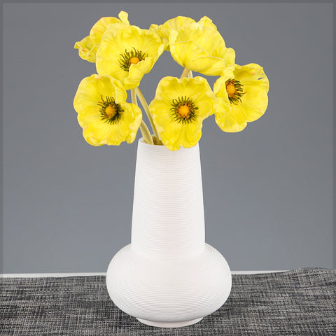 Textured White Ceramic Vase