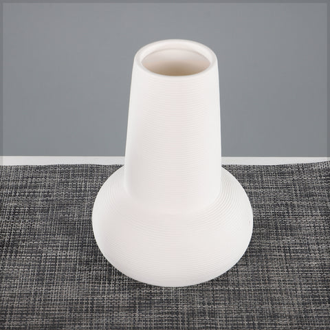 Textured White Ceramic Vase