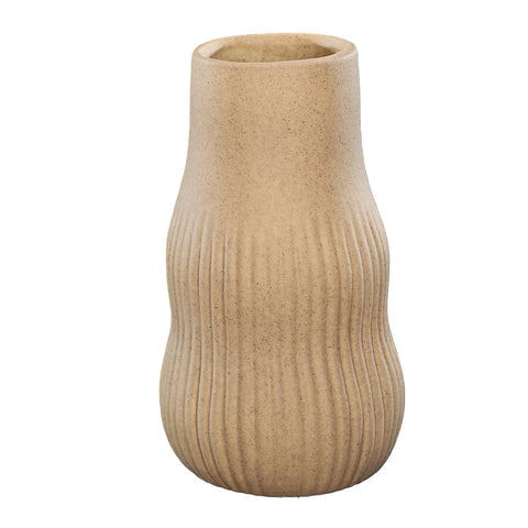 Textured Ribbed Ceramic Vase