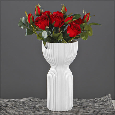 Ribbed Pedestal Vase