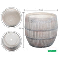 Round basket design concrete planter for plants