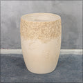 Concrete pot with leaf pattern for plants