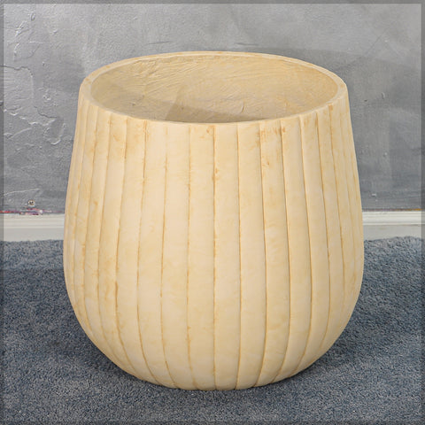 Round Ribbed Concrete Planter