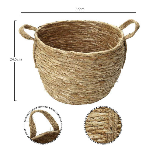Round Wicker Woven Rope Storage Basket
