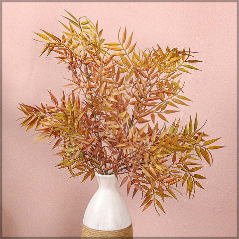 Artificial fork branch plastic leaf for home decor