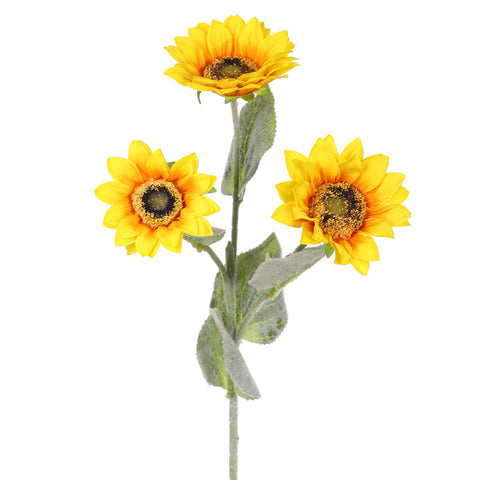 3 Heads Artificial Silk Sunflower