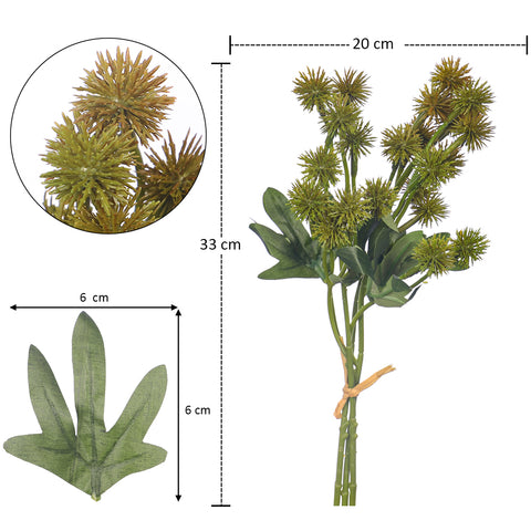 Artificial Globe Thistle Flower Grass Stem