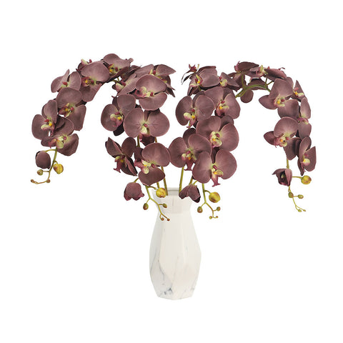 Artificial silk orchid flowers brown