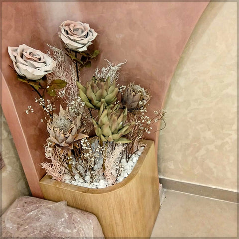 Dried flower centerpiece