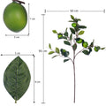 Faux Lemon Fruit Branch with Leaves