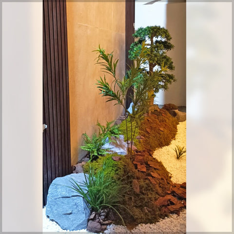 garden decor with artificial plants