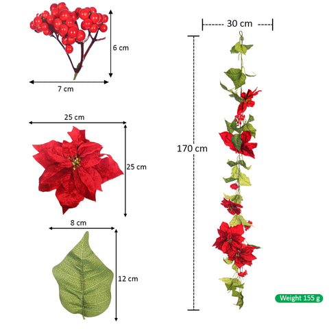 Christmas Poinsettia Garland