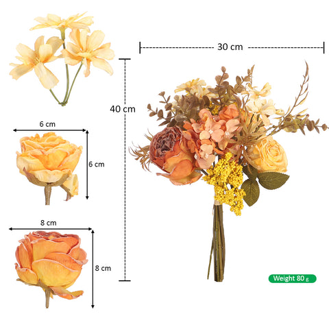 Artificial rose bunch with greenery