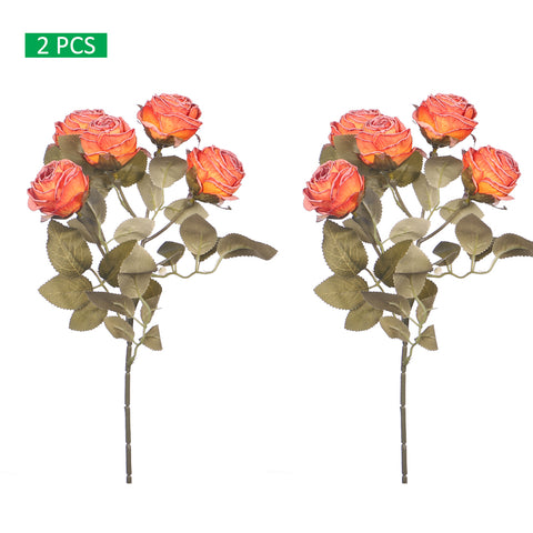 2-Pack Artificial 5heads Silk Single Stem Flowers