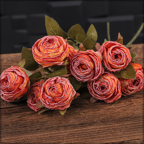 2-Pack Artificial 5heads Silk Single Stem Flowers