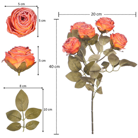 2-Pack Artificial 5heads Silk Single Stem Flowers
