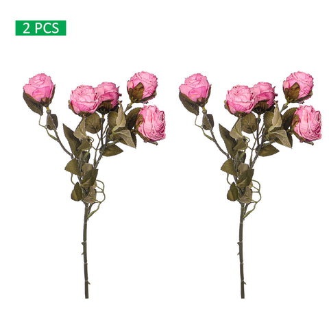 2-Pack Artificial 5heads Silk Single Stem Flowers