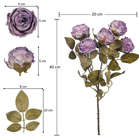 2-Pack Artificial 5heads Silk Single Stem Flowers