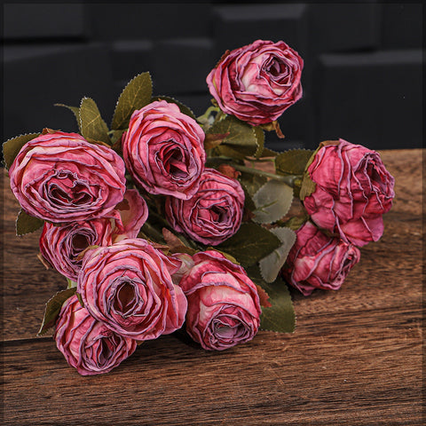 artificial 5 heads silk single stem flowers