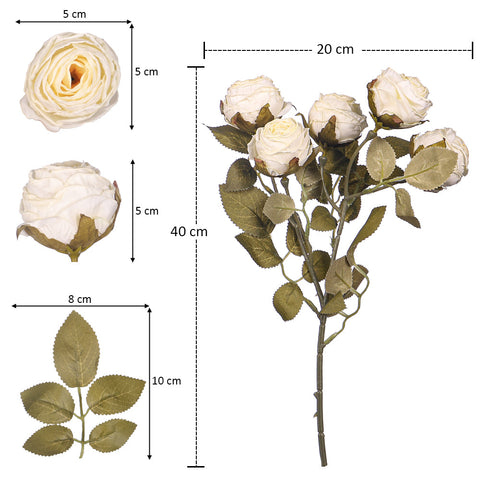 2-Pack Artificial 5heads Silk Single Stem Flowers