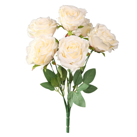 Lifelike artificial silk roses