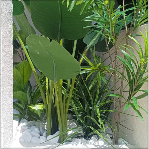 fake banana leaf tree decoration