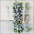 blue flower pillars for decoration