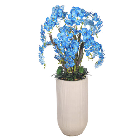 Blue artificial orchid arrangement