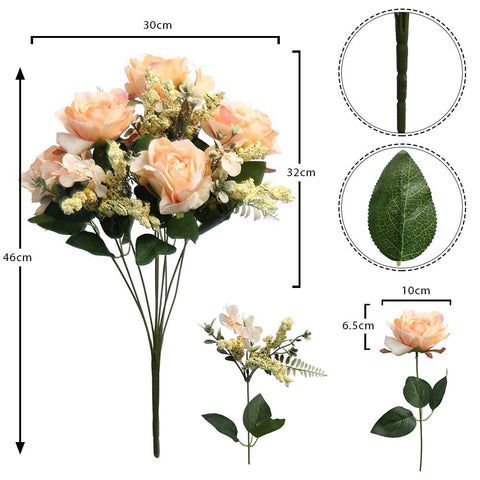 Faux multi-coloured rose bush