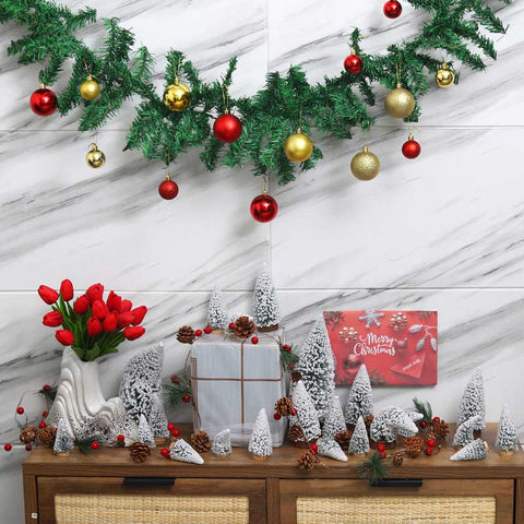 1Pack/ Piece Miniature Frosted Fake Christmas Tree  (Other Decoration Items not Included)