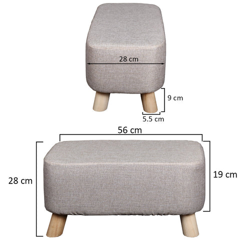 Solid Wood Legs Footstool