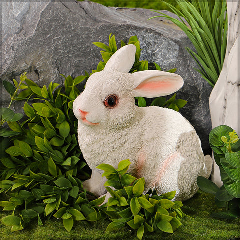 Realistic bunny garden statue