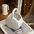 Decorative white ceramic vases