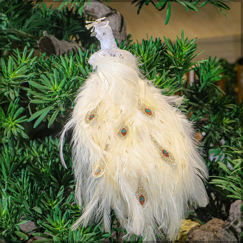 Indoor peacock statue