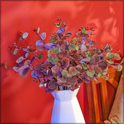 Faux eucalyptus branches for elegant home styling