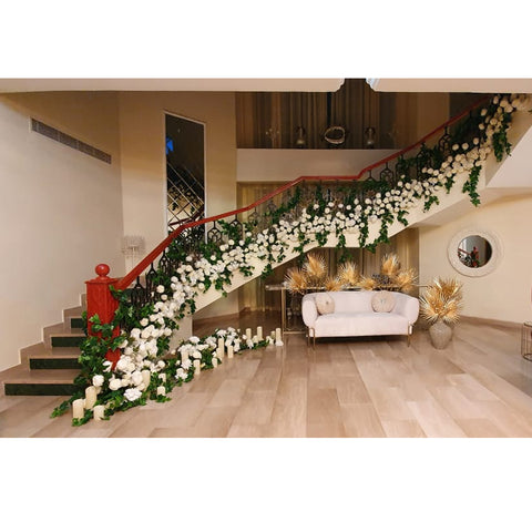 Elegant stairs flower arrangement for home