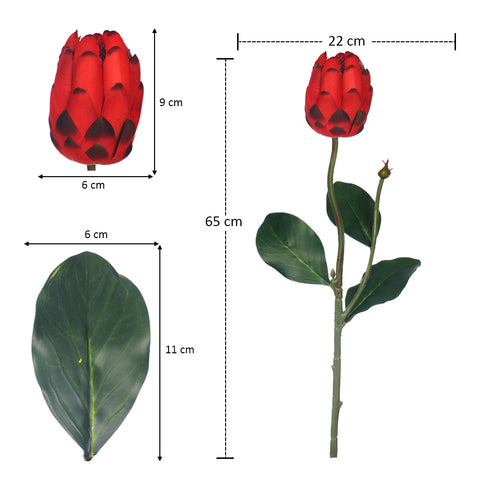 Realistic Faux Protea Flower Stem