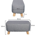 Solid Wood Legs Footstool
