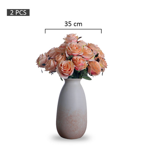 2 bunches Package Artificial Silk Rose Flowers