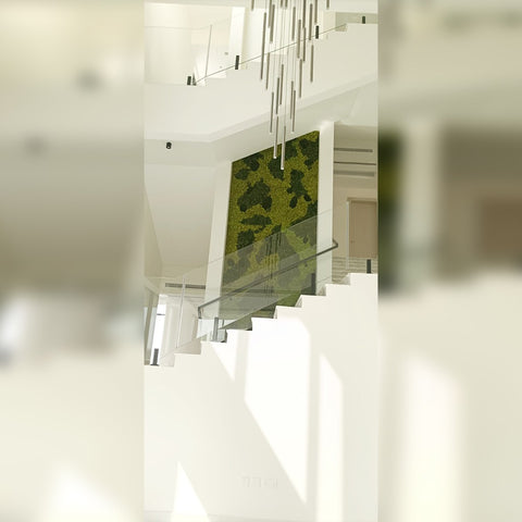 green moss wall panel for interiors