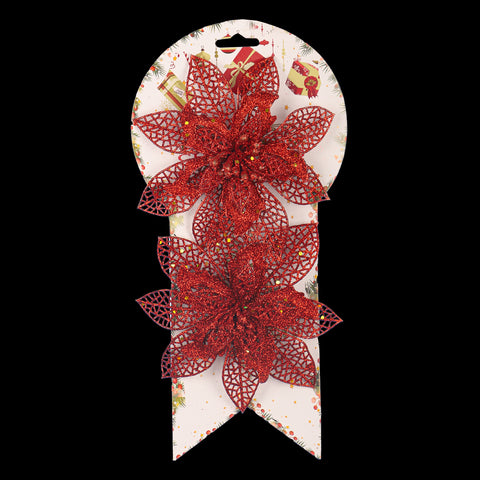 Artificial glitter poinsettia for Christmas