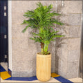 Decorative striped cement planter
