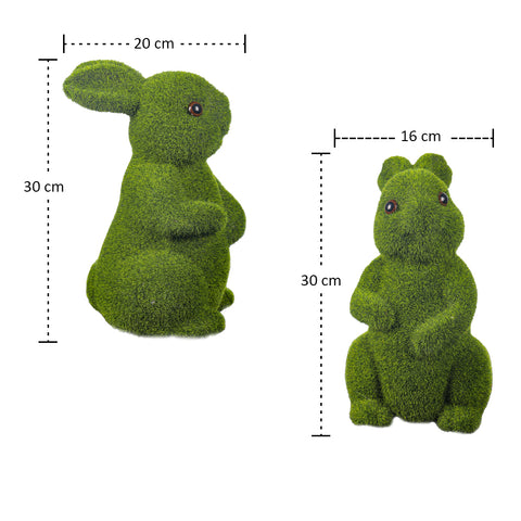 Moss rabbit statue