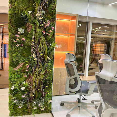 Green Wall and Hanging Leaves Decoration for display purposes only (non-sale)