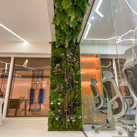Green Wall and Hanging Leaves Decoration for display purposes only (non-sale)