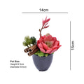 Faux Red Succulent with Bamboo