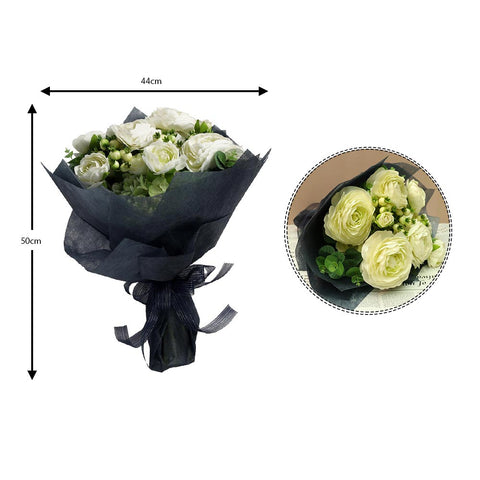 eucalyptus and ranunculus faux bouquet