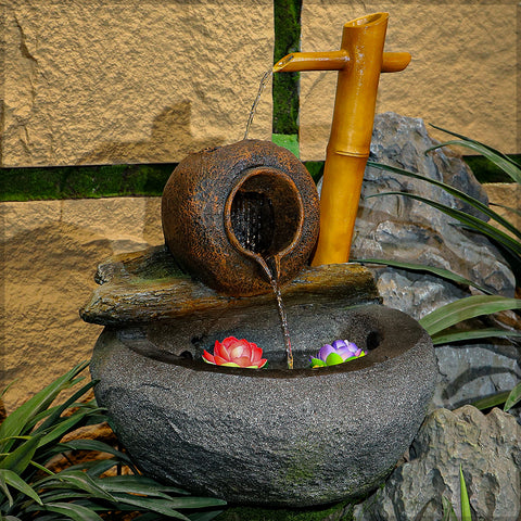 bamboo style fountain with pump
